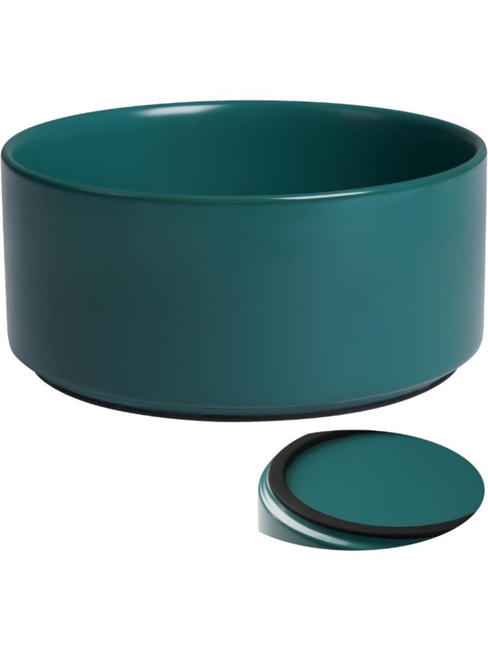Non-Slip Ceramic Dog Bowl with Silicone Base - Heavy Pet Food & Water Dish, 6